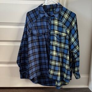 Wild Fable Blue and Green Plaid Shirt